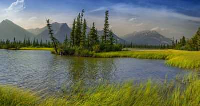 Athabasca River Jasper Alberta Canada Panoramic Landscape Photography City Fog Grass Photo Forest - 017083 - 24-08-2015 - 13810x7368 Pixel Athabasca River Jasper Alberta Canada Panoramic Landscape Photography City Fog Grass Photo Forest Art Photography For Sale Stock Image Spring Stock Images Art...