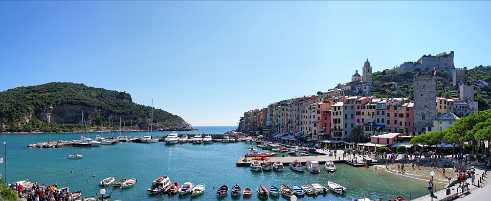 Portovenere Portovenere - Liguria - Italy - Ligurian Sea - Riviera - Port - Boat - Yacht - Gulf - Colorful - Summer - Beach -...
